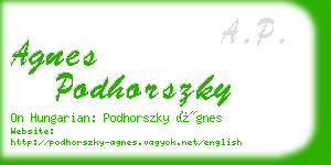 agnes podhorszky business card